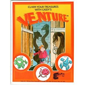Venture Arcade Game Magazine AD Retro Video Art 8.5" x 11" Vintage 1981